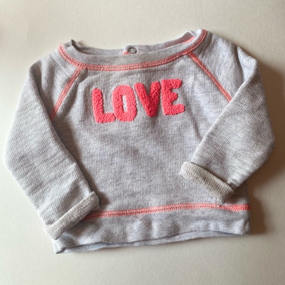 Baby B'Gosh, Gray LOVE Hoodie - 6 Months - Picture 1 of 3